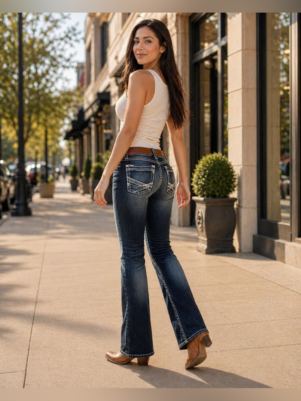 BKE Harper Jeans Womens 30R Dark Wash Bootcut Contrast Stitch Stretch Denim